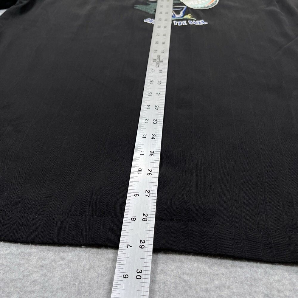 Tommy Bahama Shirt Mens Medium M Black Shot in the Dark Silk Golf Hawaiian Camp - Picture 3 of 14